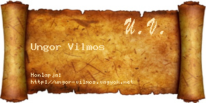 Ungor Vilmos névjegykártya