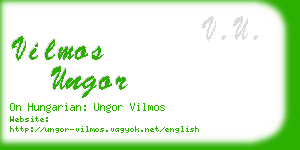 vilmos ungor business card